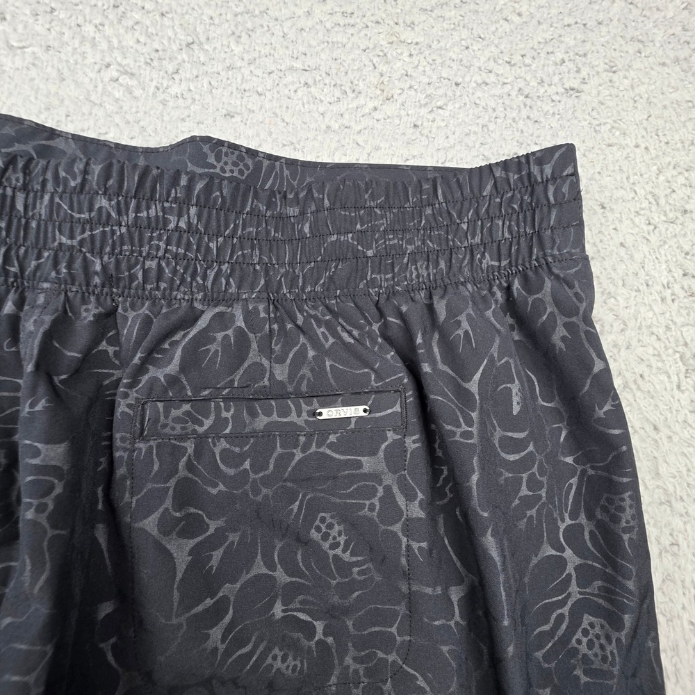 Orvis Skort Women XXL Black Floral Print Active Hiking Golf Athletic Pockets - Picture 8 of 8